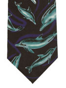 Dolphins swimmming large motif - TIE STUDIO