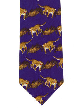 Tiger - medium on blue Tie