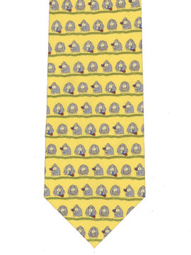Gorillas small on yellow Tie