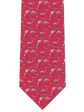 Flamingos on red
