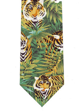 Tigers head in greenery Tie