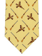 SOLD OUT 
Shotguns with pheasants flying on yellow - TIE STUDIO