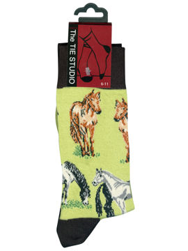 Horses on light green pastures Socks 
