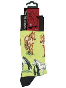 Horses on light green pastures Socks  - TIE STUDIO
