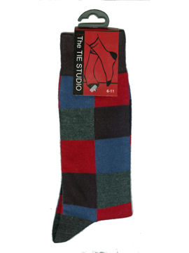 SOCKS - Red Blue Grey and Black