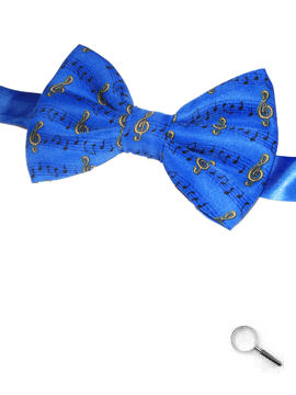Music Notes on Blue Bow Tie