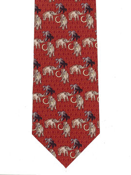 Mammoths Tie on a rustic red 