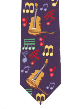 MUSIC - Violins Art Deco Tie