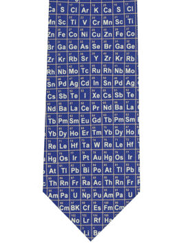 Periodic Table Tie on blue silk  