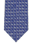 Periodic Table Tie on blue silk   - TIE STUDIO