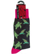 Turtles green on black Socks  - TIE STUDIO